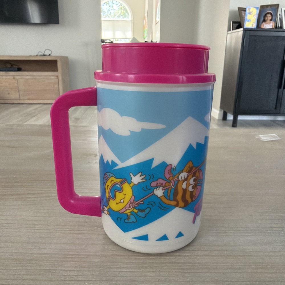 Vintage Whirley Brand 1990 Girl Scouts Take It To The Top Cookie Travel Mug Cup
